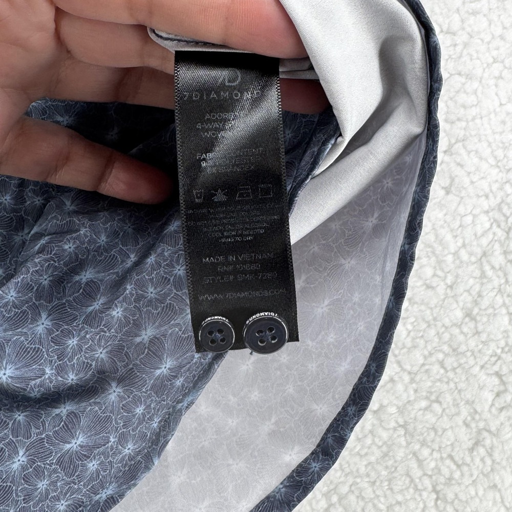 7 Diamonds Adoration Shirt Mens XL Floral 4 Way Stretch Button Up Long Sleeve - Picture 5 of 11